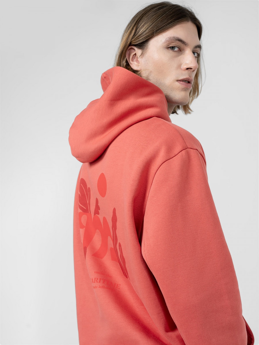 OUTHORN Men's oversize hoodie - red red