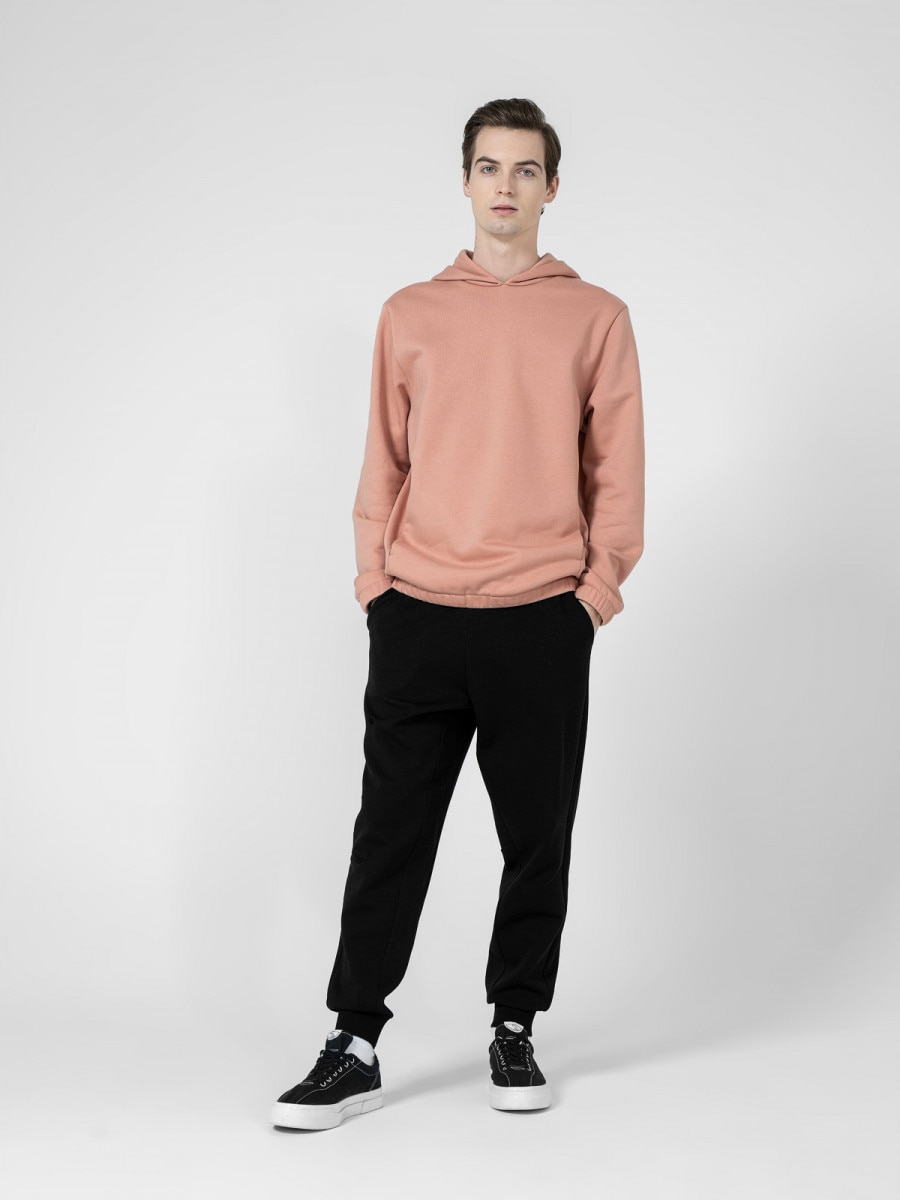 OUTHORN Men's oversize hoodie - coral powder coral 2