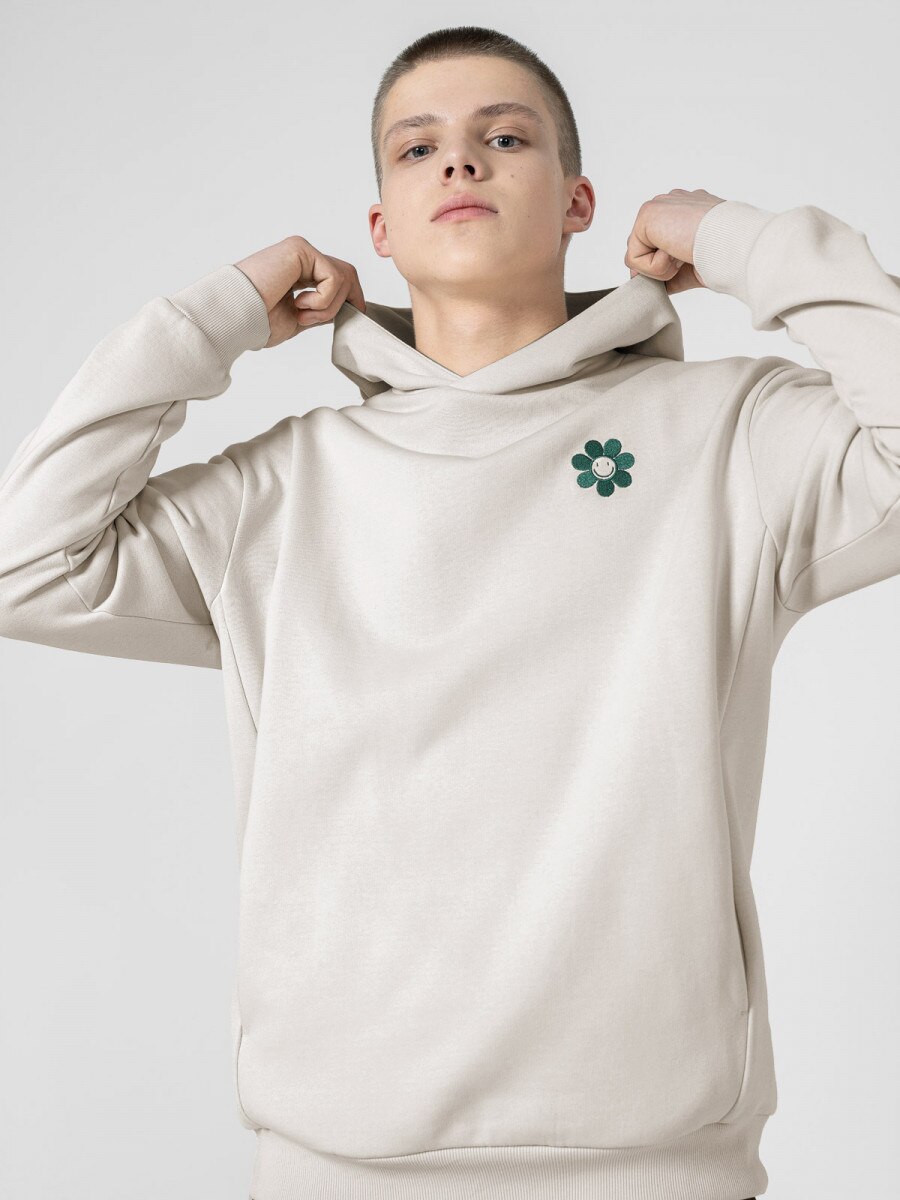 OUTHORN Men's oversize hoodie - cream