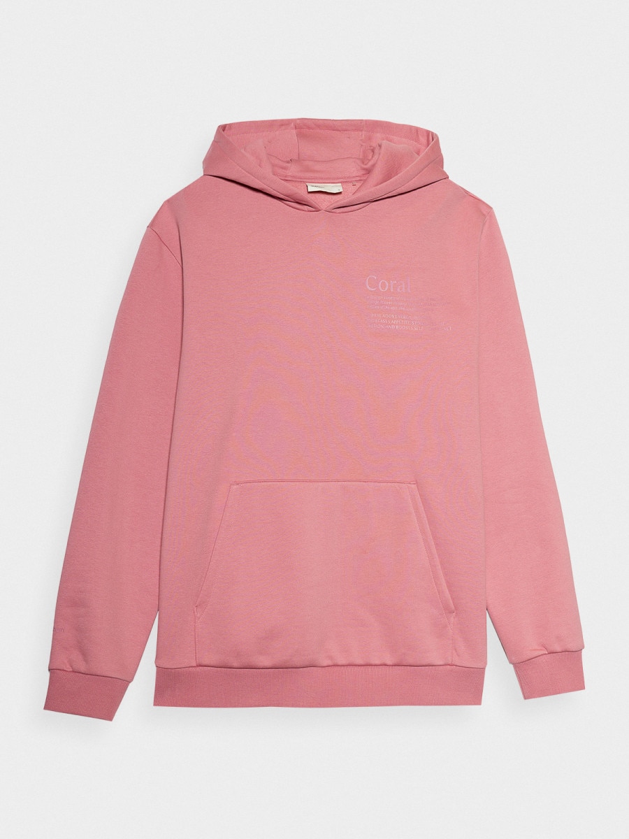 OUTHORN Men's oversize hoodie - pink pink 5