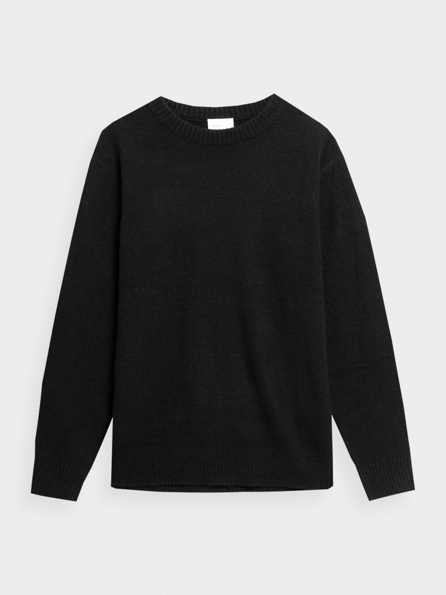 OUTHORN Men's oversized jumper deep black 4