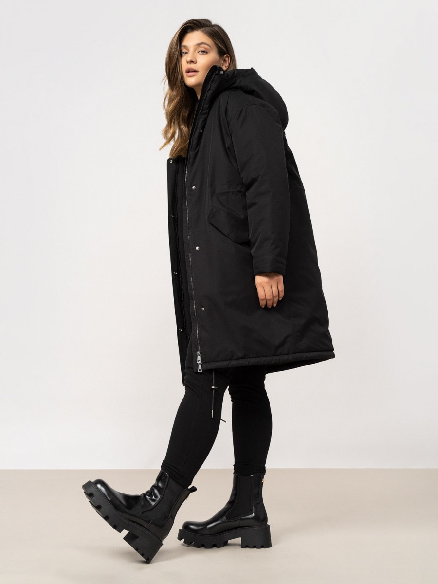 OUTHORN Women's oversize winter coat deep black 3