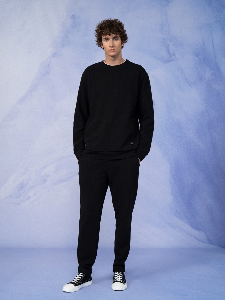 OUTHORN Men's ribbed sweatpants deep black