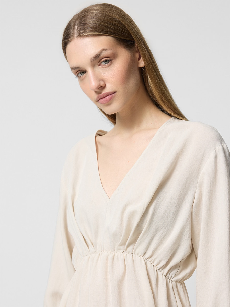 OUTHORN Midi dress with viscose  cream 2