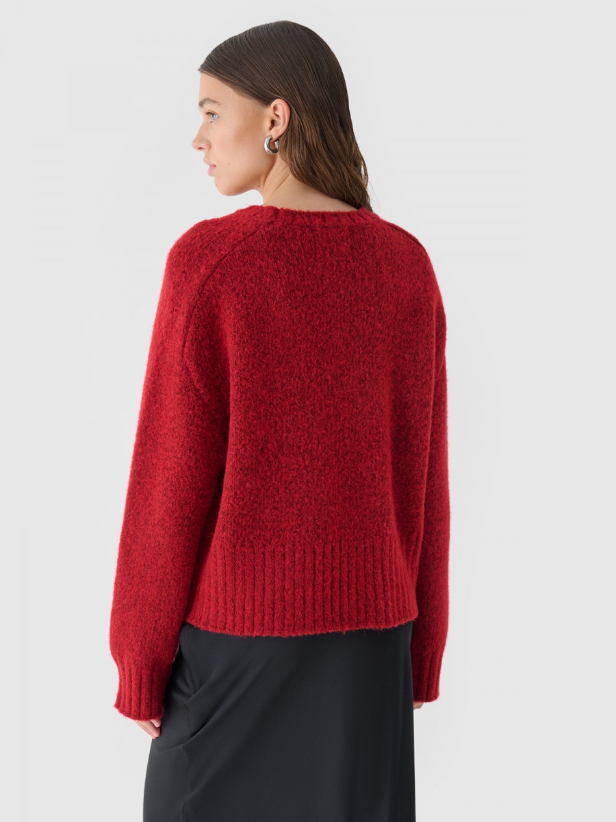 OUTHORN Women's sweater with wool and alpaca red 3