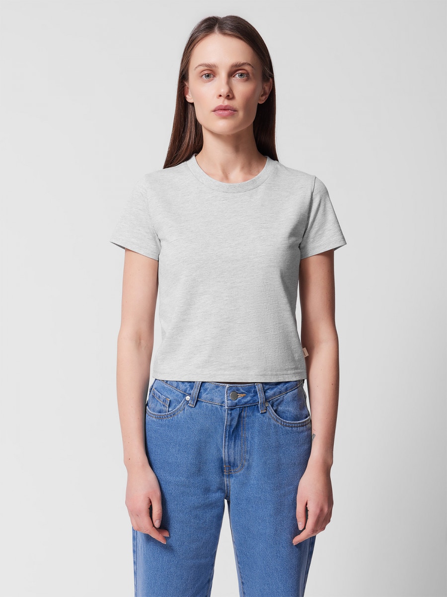 OUTHORN Women's cropped plain t-shirt 5