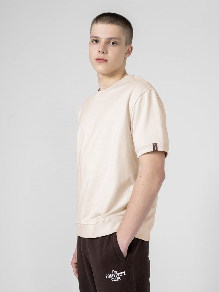 OUTHORN Men's oversize plain T-shirt - cream 2