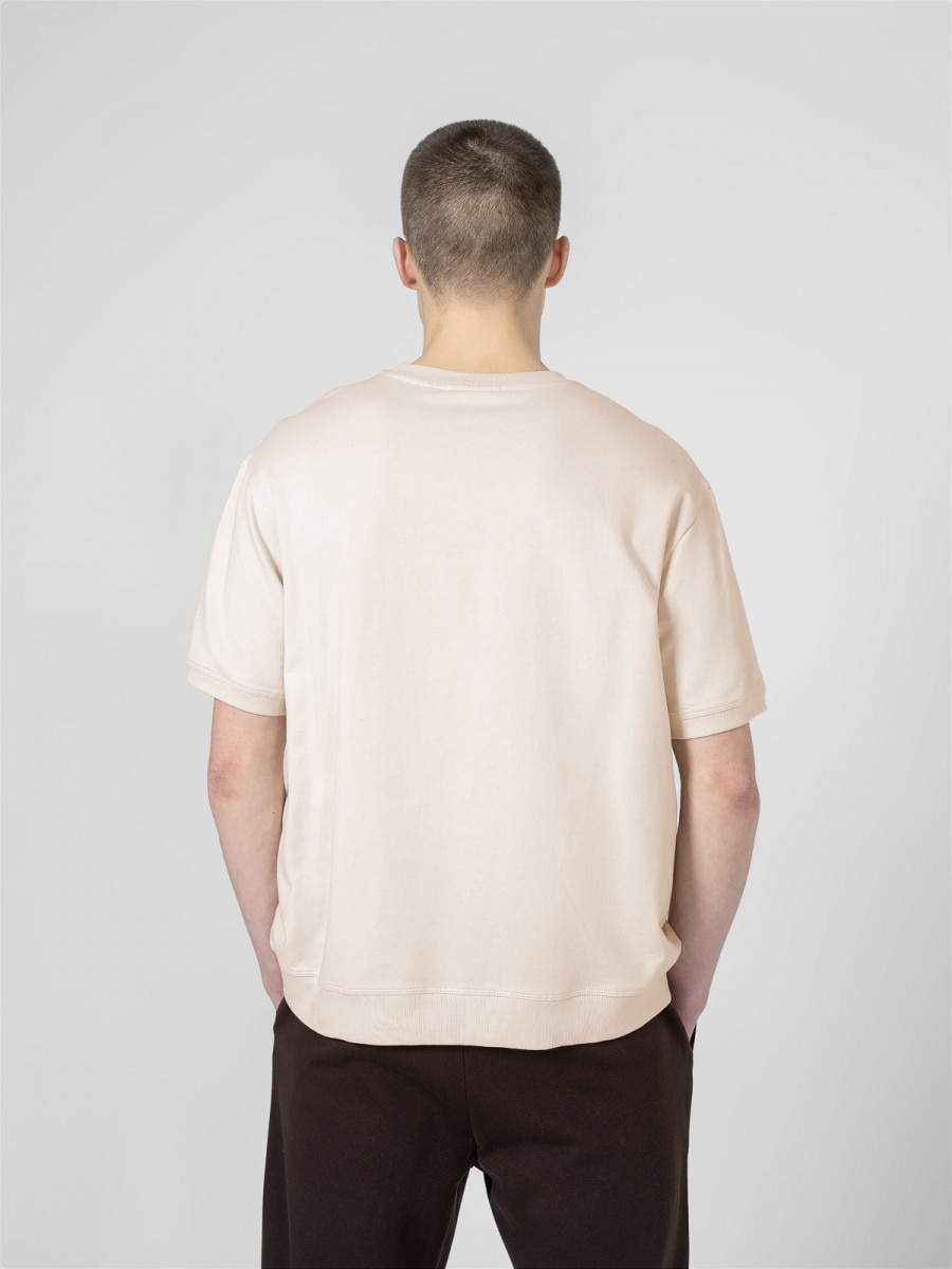 OUTHORN Men's oversize plain T-shirt - cream 4