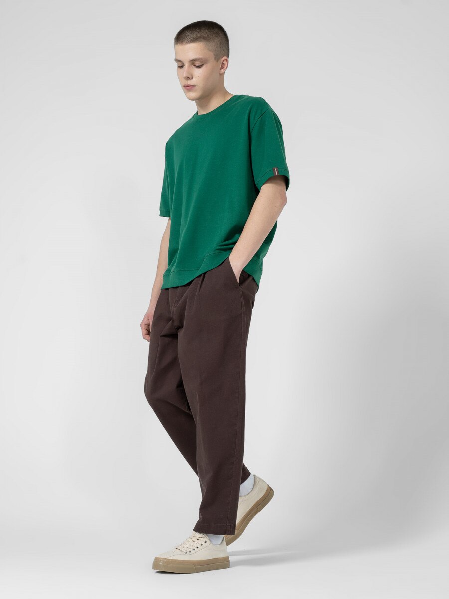 OUTHORN Men's oversize plain T-shirt - green 2