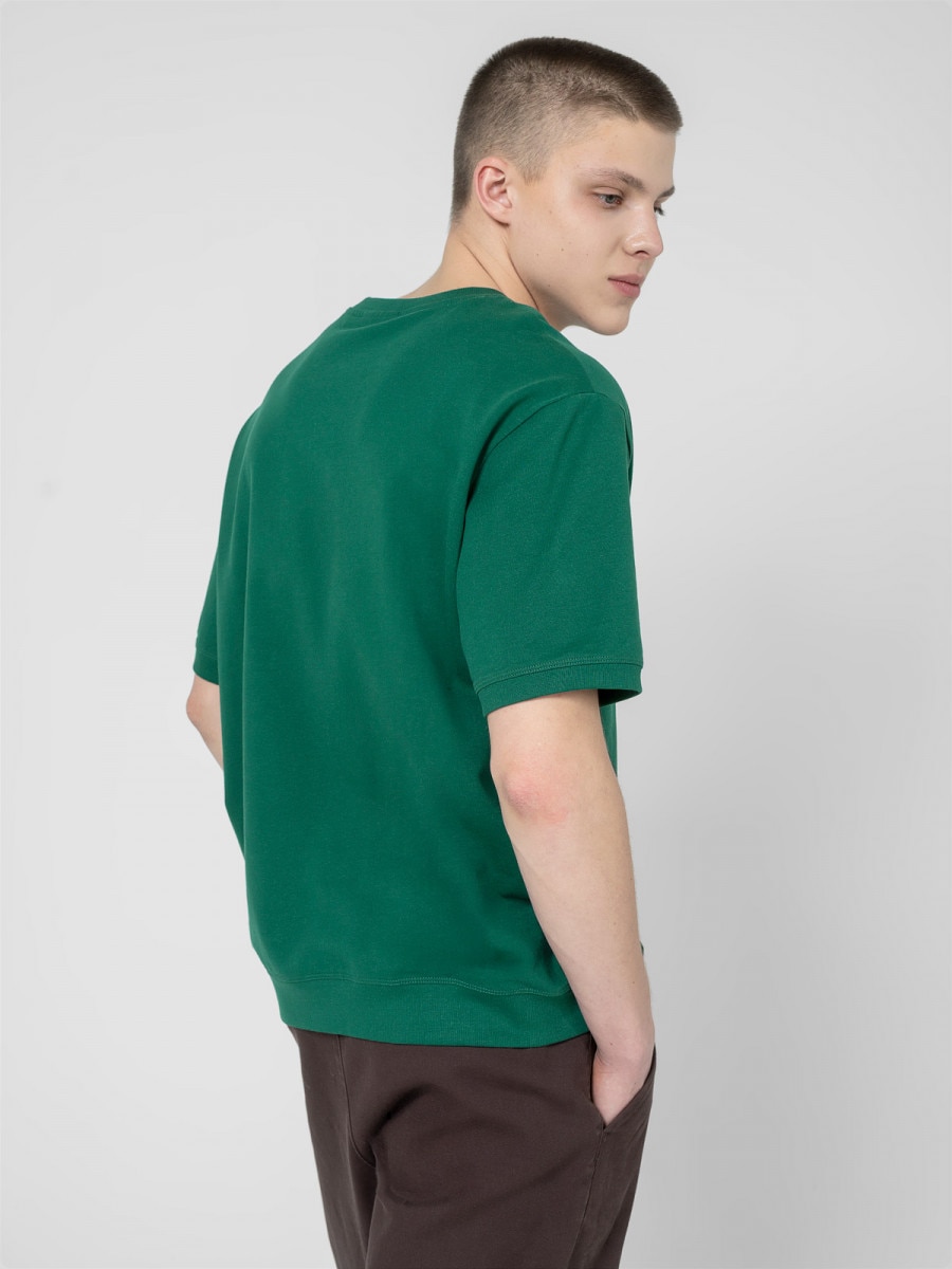 OUTHORN Men's oversize plain T-shirt - green 3