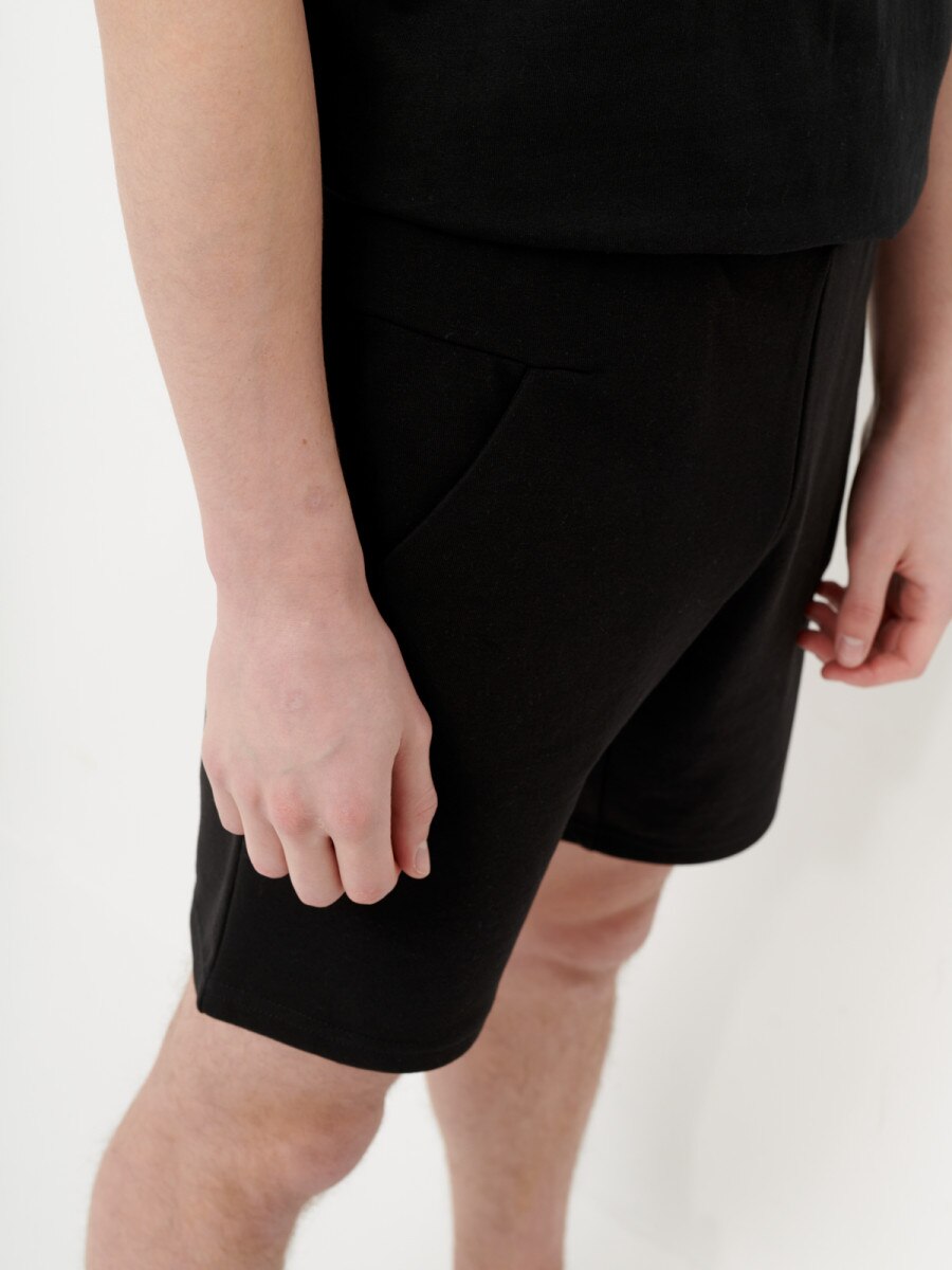  Men's knit shorts SKMD601 - deep black deep black 3