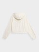 OUTHORN Women's waffle knit hoodie - cream 6