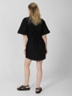 OUTHORN Women's oversize shirt with linen deep black 3