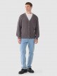 OUTHORN Men's oversize cotton cardigan middle gray 2