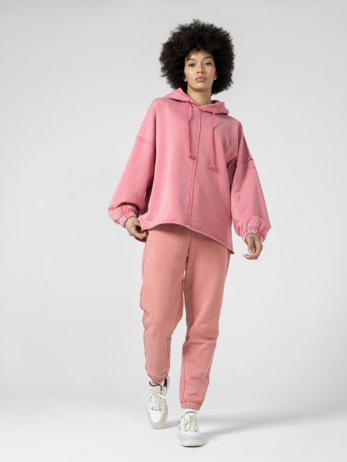 Women's oversized acid wash sweatshirt - pink