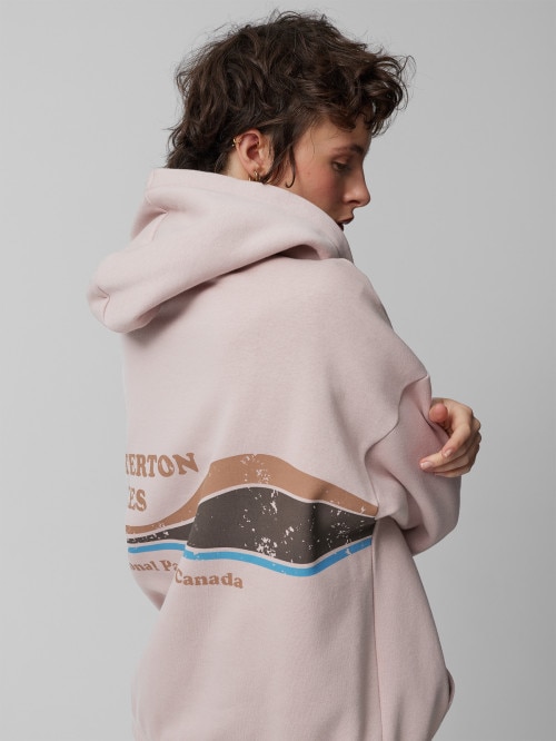 OUTHORN Women's oversize hoodie light pink