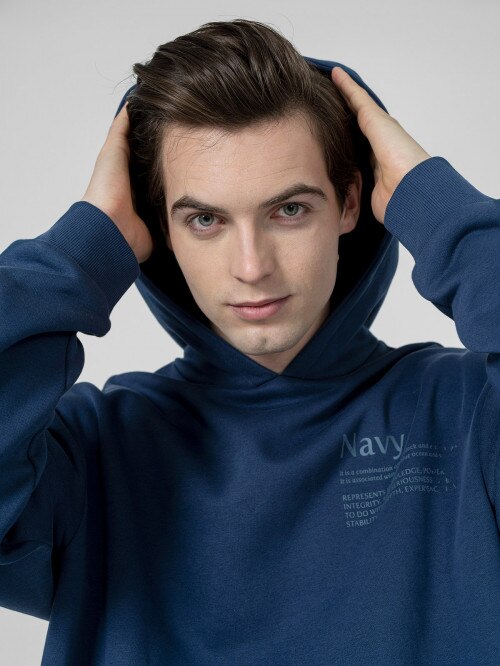 OUTHORN Men's oversize hoodie  navy blue