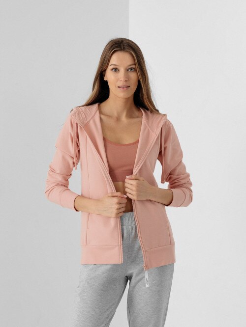 Women's zipped hoodie light pink