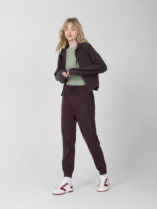Women's waffle knit hoodie  purple