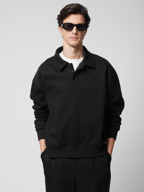 OUTHORN Men's sweatshirt with collar deep black