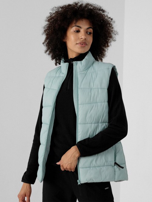 Women's synthetic down vest light blue