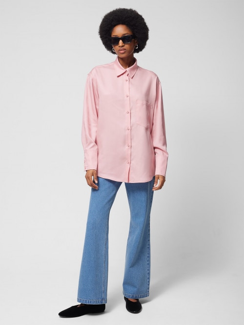 OUTHORN Women's lyocell oversize shirt pink