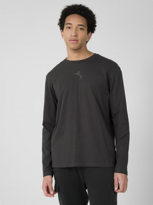 OUTHORN Men's longsleeve with print darrk gray
