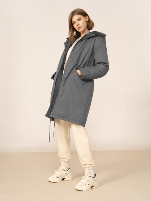 OUTHORN Women's oversize winter coat middle gray