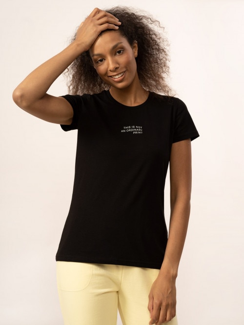 OUTHORN Women's Tshirt with print deep black