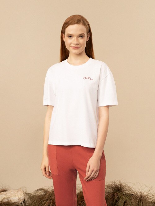 OUTHORN Women's Tshirt with print white