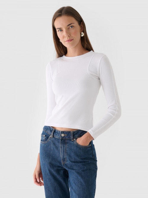 OUTHORN Women's basic longsleeve  white