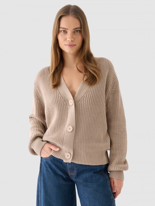 OUTHORN Women's cotton cardigan beige