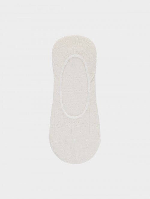 Women's openwork no-show socks - cream