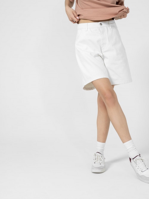 Women's denim shorts - white