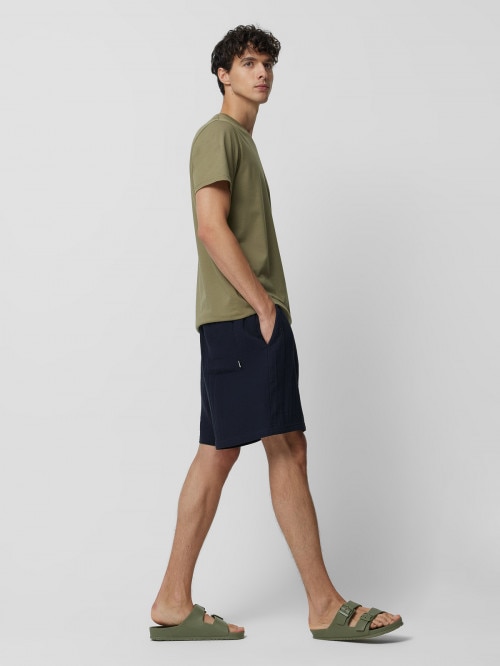 Men's cotton muslin shorts - navy blue