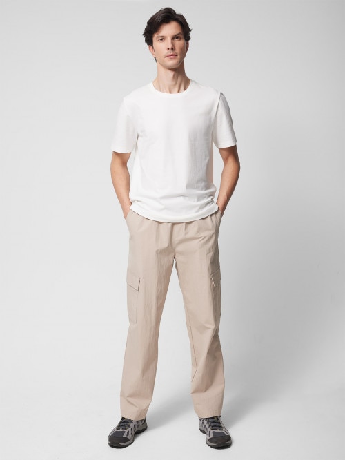 OUTHORN Men's casual trousers with cargo pockets beige