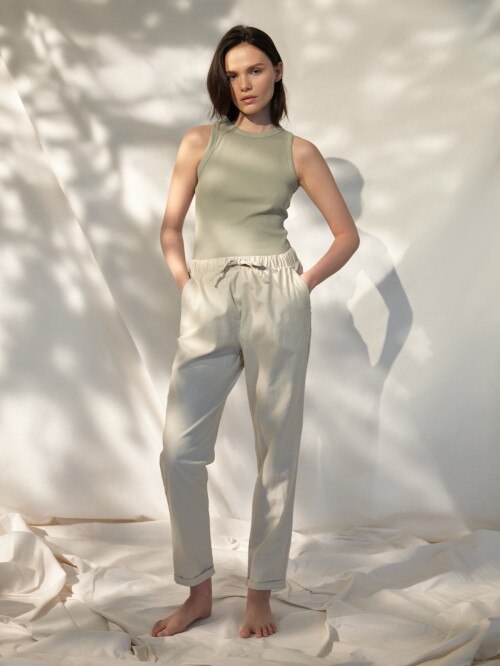 OUTHORN Women's casual trousers with linen beige
