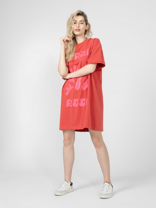 OUTHORN Oversize Tshirt midi dress  red red