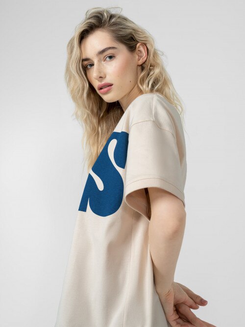 OUTHORN Oversize Tshirt midi dress  cream