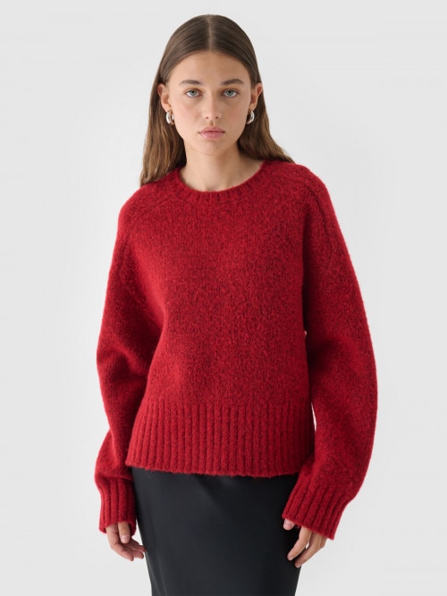 OUTHORN Women's sweater with wool and alpaca red