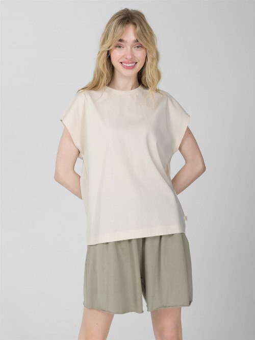 Women's plain T-shirt - cream