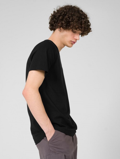 OUTHORN Men's plain Tshirt deep black