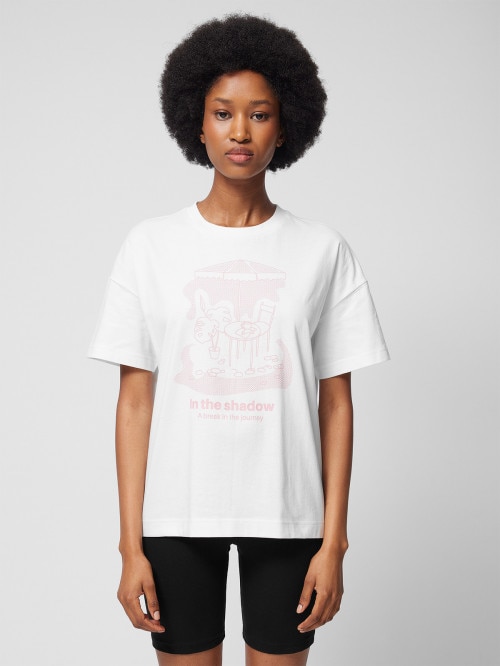 OUTHORN Women's boxy cut tshirt with print