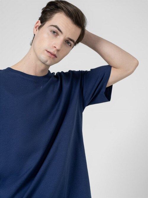 OUTHORN Men's oversize plain Tshirt  navy blue