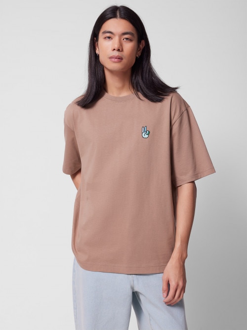 OUTHORN Men's oversize tshirt with embroidery