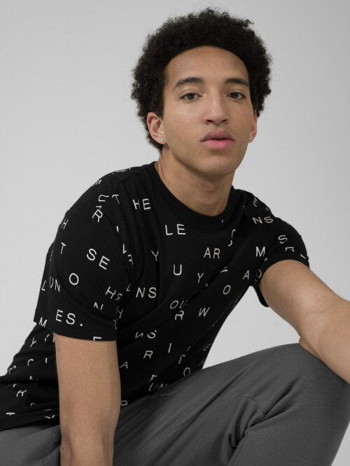 OUTHORN Men's tshirt with print deep black