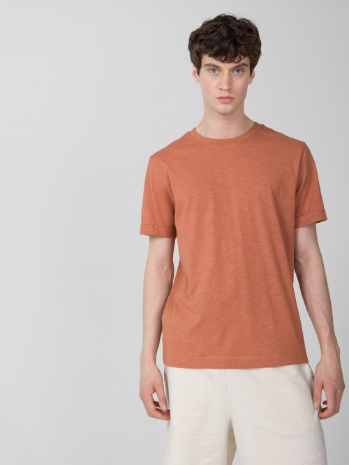 Men's T-shirt with print - orange