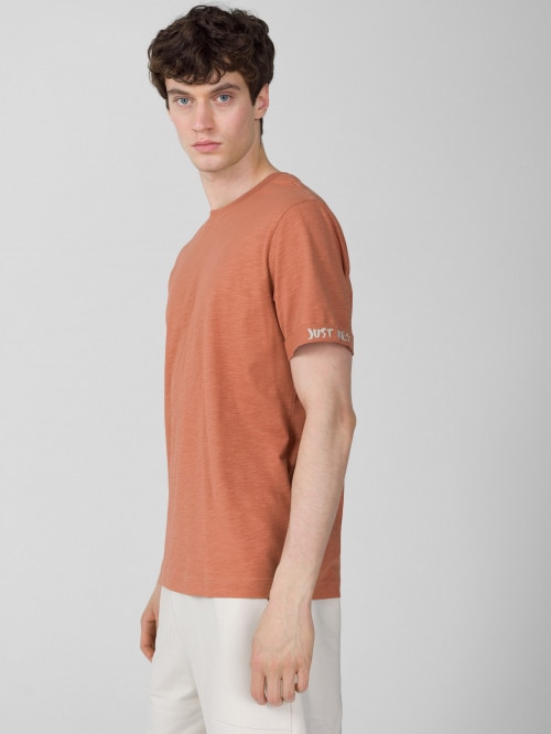 OUTHORN Men's Tshirt with print  orange orange