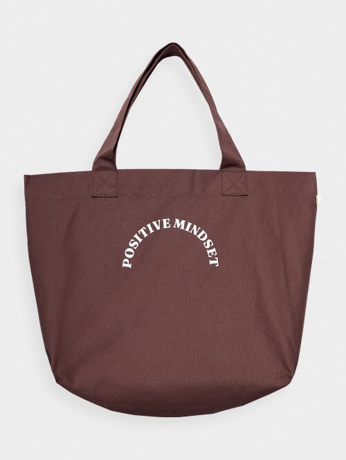 Cotton shoulder bag - brown