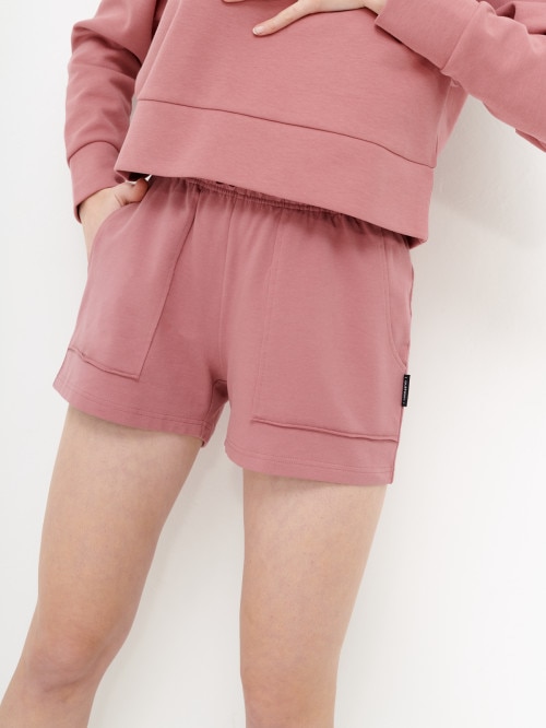 Women's knit shorts  dark pink